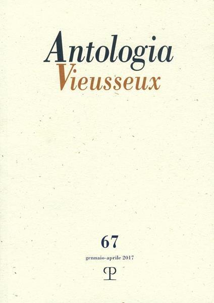 Antologia Vieusseux (2017). Vol. 67 - copertina