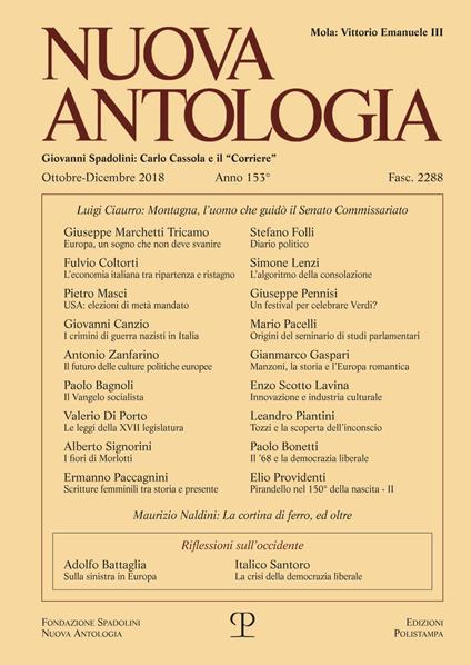 Nuova antologia (2018). Vol. 4: Ottobre-dicembre - copertina