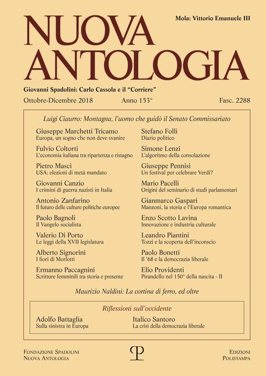 Nuova antologia (2018). Vol. 4: Ottobre-dicembre - copertina