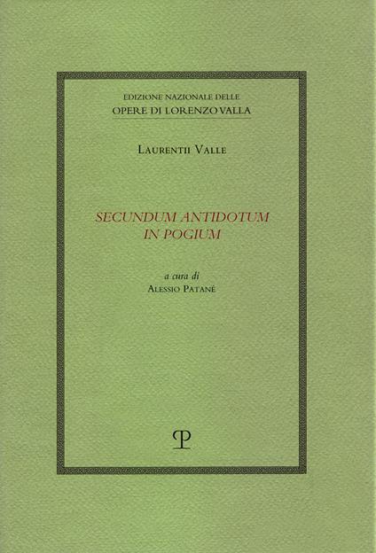 Secundum antidotum in pogium - Lorenzo Valla - copertina