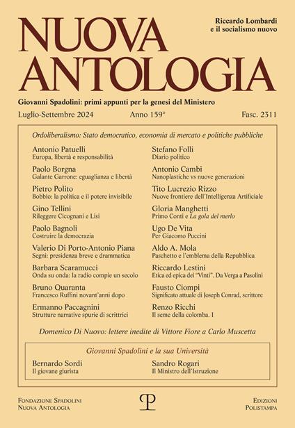 Nuova antologia (2024). Vol. 159: Luglio-settembre - copertina