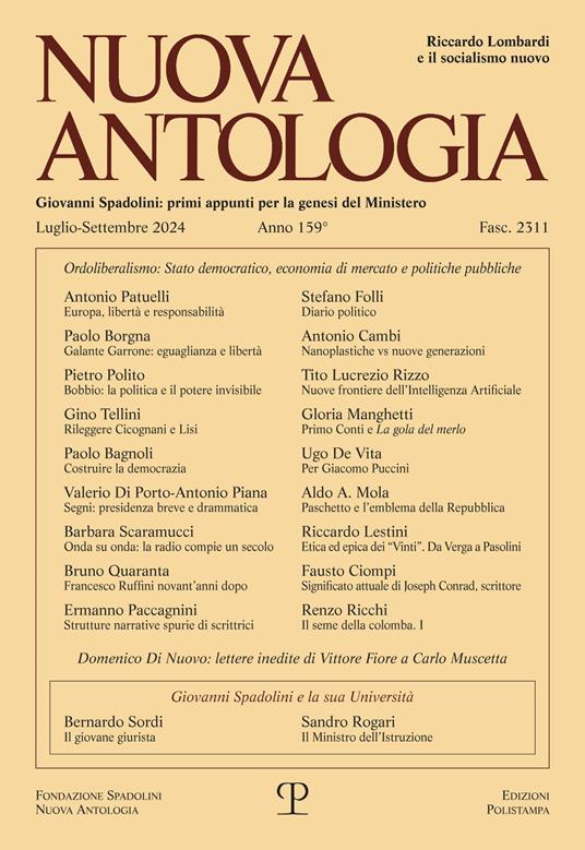 Nuova antologia (2024). Vol. 159: Luglio-settembre - copertina