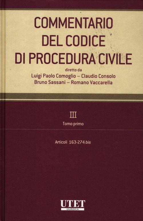 Commentario del codice di procedura civile. Vol. 3/1: Articoli 163-274 bis - copertina