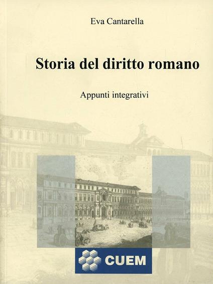 Storia del diritto romano - Eva Cantarella - copertina