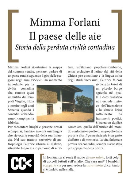 Il paese delle aie. Storia della perduta civiltà contadina - Mimma Forlani - copertina