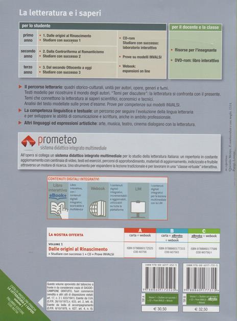  La letteratura e i saperi. Con CD-ROM. Vol. 1: Dalle origini al Rinascimento-Quaderno. - 2