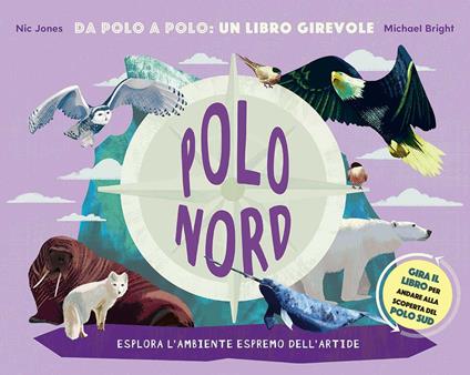 Polo Nord-Polo Sud. Da Polo a Polo: un libro girevole. Ediz. a colori - Nic Jones,Michael Bright - copertina