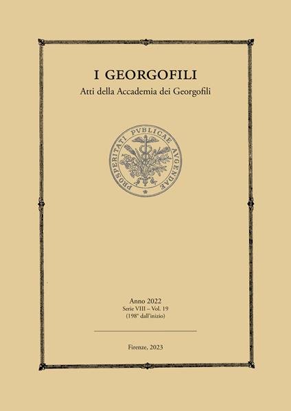 I Georgofili. Atti della Accademia dei Georgofili (2022). Vol. 19 - copertina