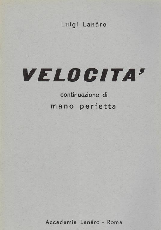 Velocità - Luigi Lanaro - copertina