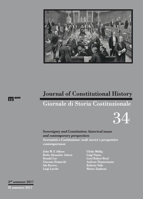 Giornale di storia costituzionale. Ediz. italiana e inglese (2017). Vol. 34: Sovranità e Costituzione: nodi storici e prospettive contemporanee - copertina