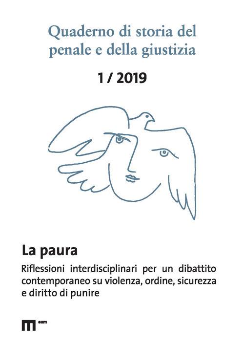 Quaderno di storia del penale e della giustizia (2019). Vol. 1: La paura - copertina