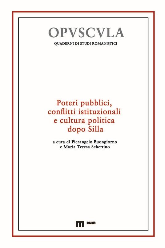 Poteri pubblici, conflitti istituzionali e cultura politica dopo Silla - copertina