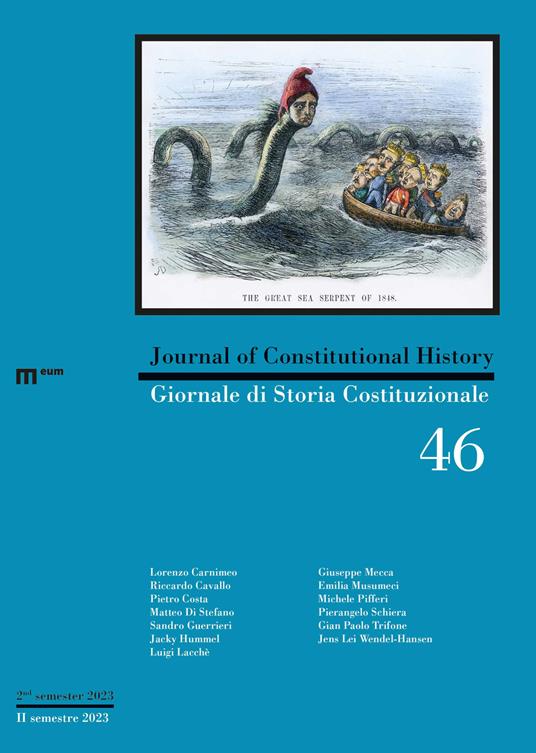 Giornale di storia Costituzionale-Journal of Constitutional history (2023). Ediz. multilingue. Vol. 46 - copertina