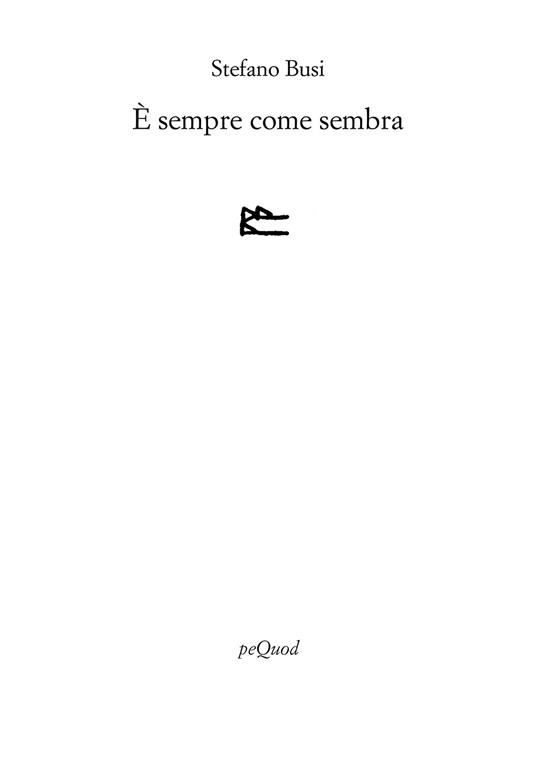 È sempre come sembra - Stefano Busi - copertina