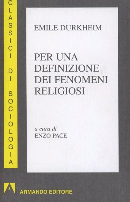 Per una definizione dei fenomeni religiosi - Émile Durkheim - copertina