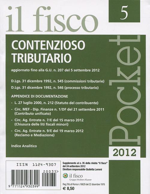 Pocket (2012). Vol. 5: Contenzioso tributario - copertina