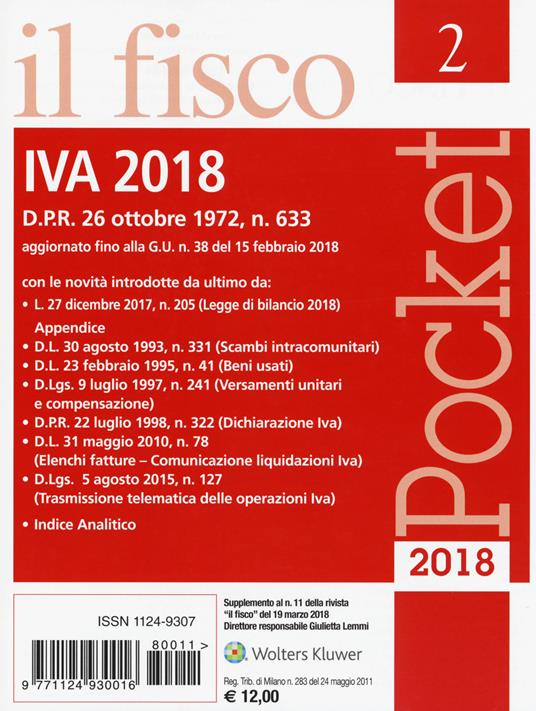IVA 2018 - Pierluigi Rausei - copertina