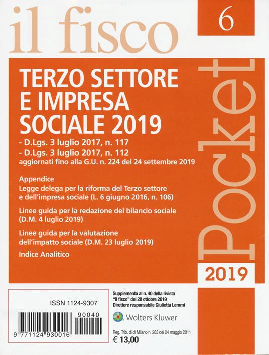 Terzo settore e impresa sociale 2019 - copertina