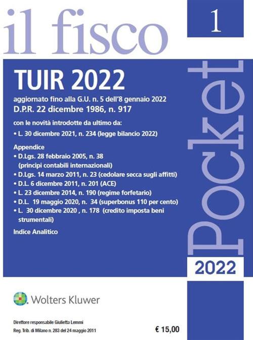 TUIR 2022 - copertina