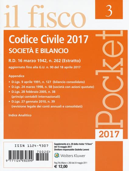 Codice civile. Società e bilancio - copertina