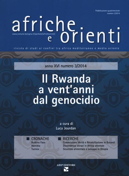 Afriche e Orienti (2014). Vol. 3: Il Rwanda a vent'anni dal genocidio - copertina