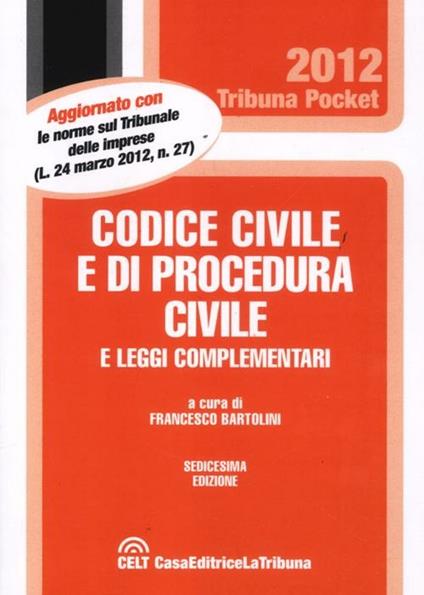 Codice civile e di procedura civile e leggi complementari. Vol. 2 - copertina