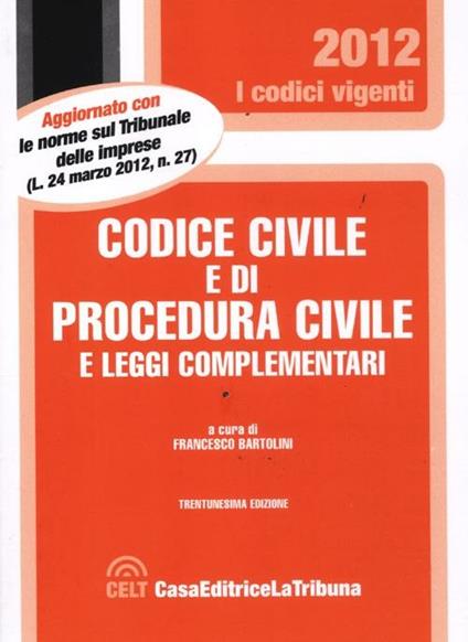 Codice civile e di procedura civile e leggi complementari - copertina