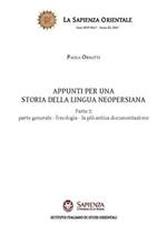 Appunti per una storia della lingua neopersiana. Vol. 1: Parte generale. Fonologia. La più antica documentazione.