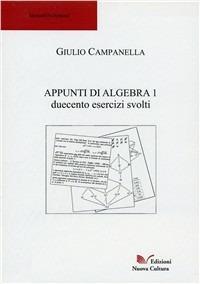 Appunti di algebra 1. Esercizi - Giulio Campanella - copertina