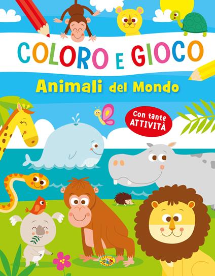 Animali del mondo. Coloro e gioco. Ediz. a colori - copertina