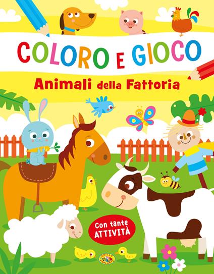 Animali della fattoria. Coloro e gioco. Ediz. a colori - copertina