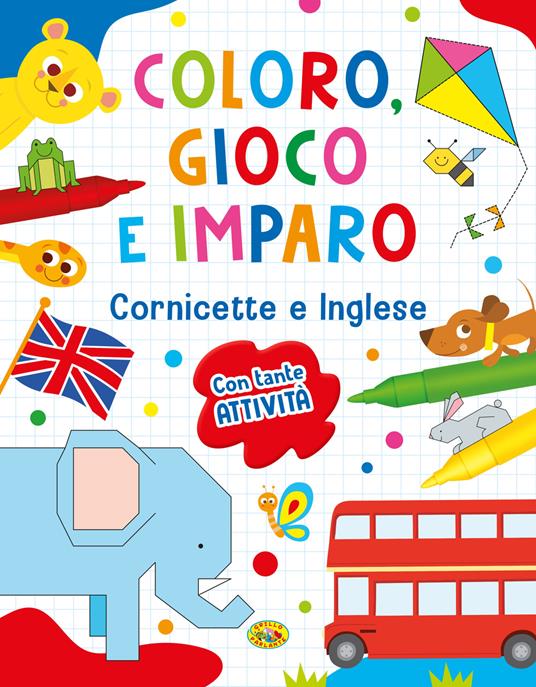 Cornicette e inglese. Coloro, gioco e imparo. Ediz. a colori - copertina