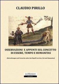 Osservazioni ed appunti sul concetto di essere, tempo, humanitas - Claudio Pirillo - copertina