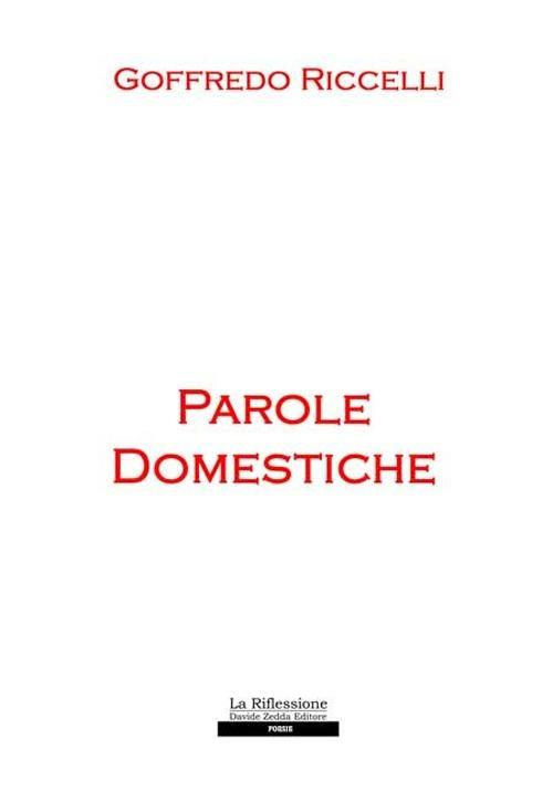 Parole domestiche - Goffredo Riccelli - copertina