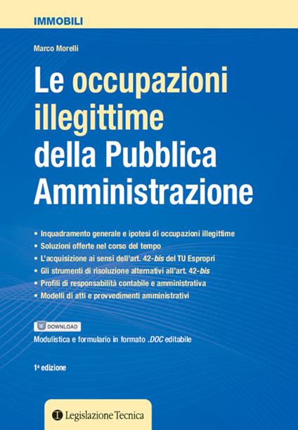 Le occupazioni illegittime della pubblica amministrazione - Marco Morelli - copertina