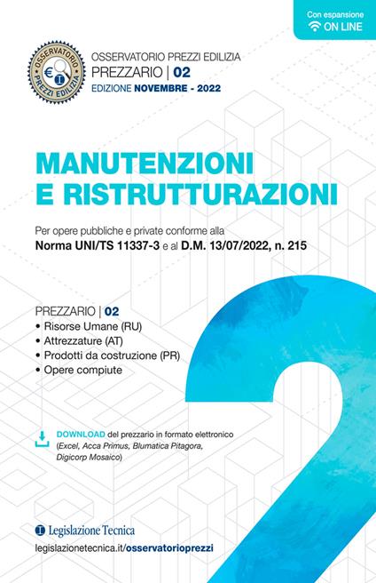Osservatorio prezzi edilizia. Prezzario manutenzioni e ristrutturazioni. Con aggiornamento online. Vol. 2 - copertina