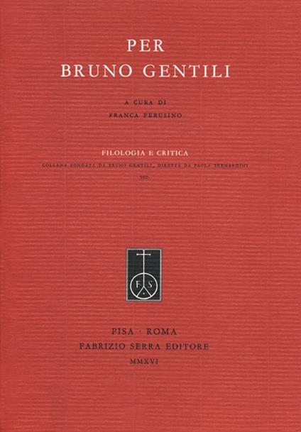 Per Bruno Gentili - copertina