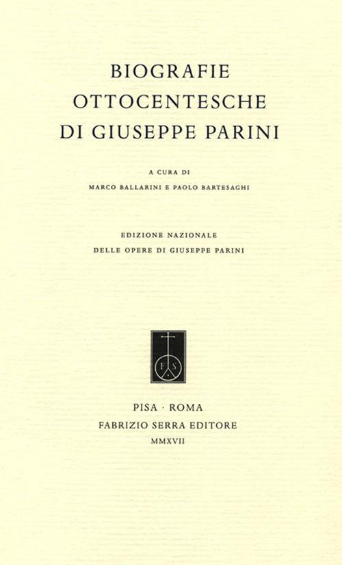 Biografie ottocentesche di Giuseppe Parini - copertina