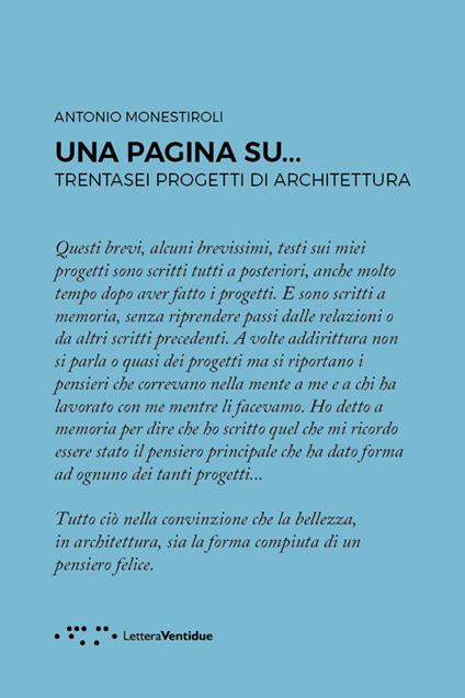 Una pagina su... Trentasei progetti di architettura - Antonio Monestiroli - copertina