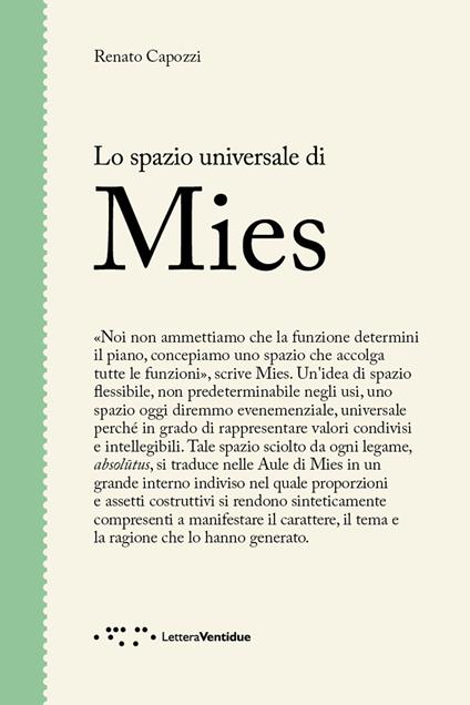Lo spazio universale di Mies - Renato Capozzi - copertina