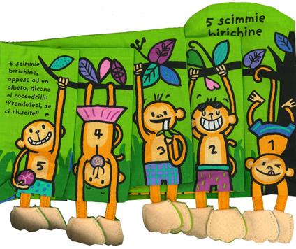 5 scimmie birichine. Imparare giocando. Ediz. a colori - copertina