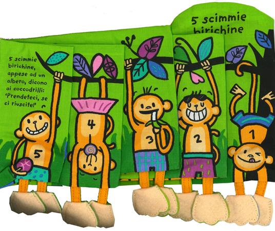 5 scimmie birichine. Imparare giocando. Ediz. a colori - copertina