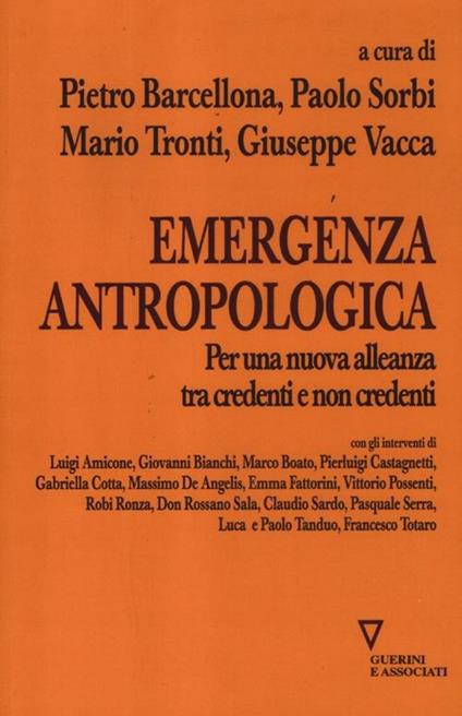 Emergenza antropologica. Per una nuova alleanza tra credenti e non credenti - copertina
