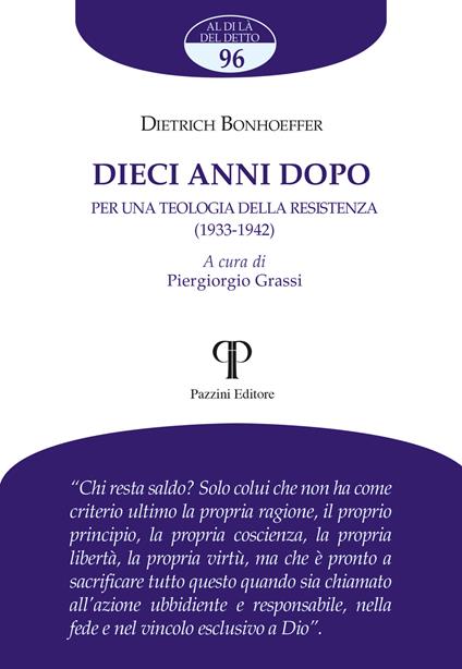 Dieci anni dopo. Per una teologia della resistenza (1933-1942) - Dietrich Bonhoeffer - copertina