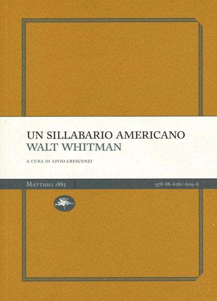 Un sillabario americano - Walt Whitman - copertina