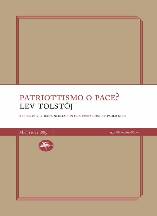 Patriottismo o pace? - Lev Tolstoj - copertina