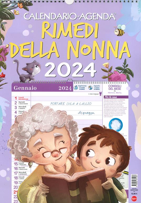Rimedi della nonna. Calendario-agenda 2024 - copertina