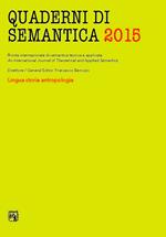 Quaderni di semantica (2015). Vol. 1