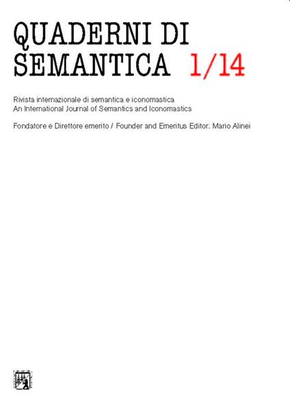Quaderni di semantica (2014). Vol. 1 - copertina