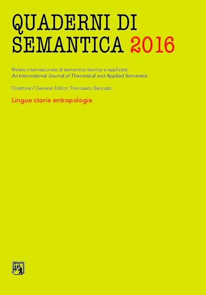 Quaderni di sematica. Nuova serie (2016). Ediz. multilingue. Vol. 2 - copertina